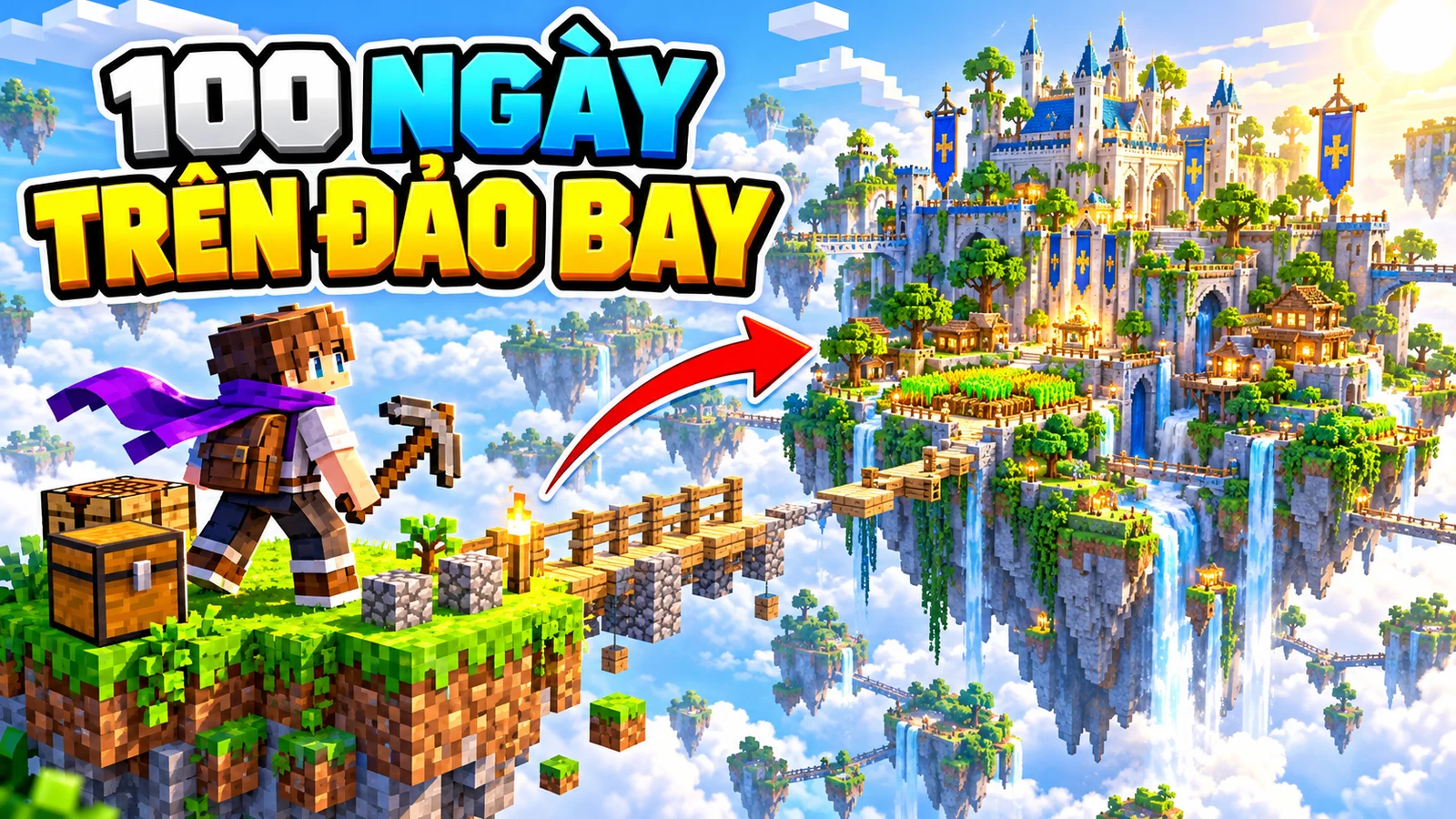 Gaming / 100 ngày trên đảo bay — mẫu ý tưởng tạo mới bằng AI