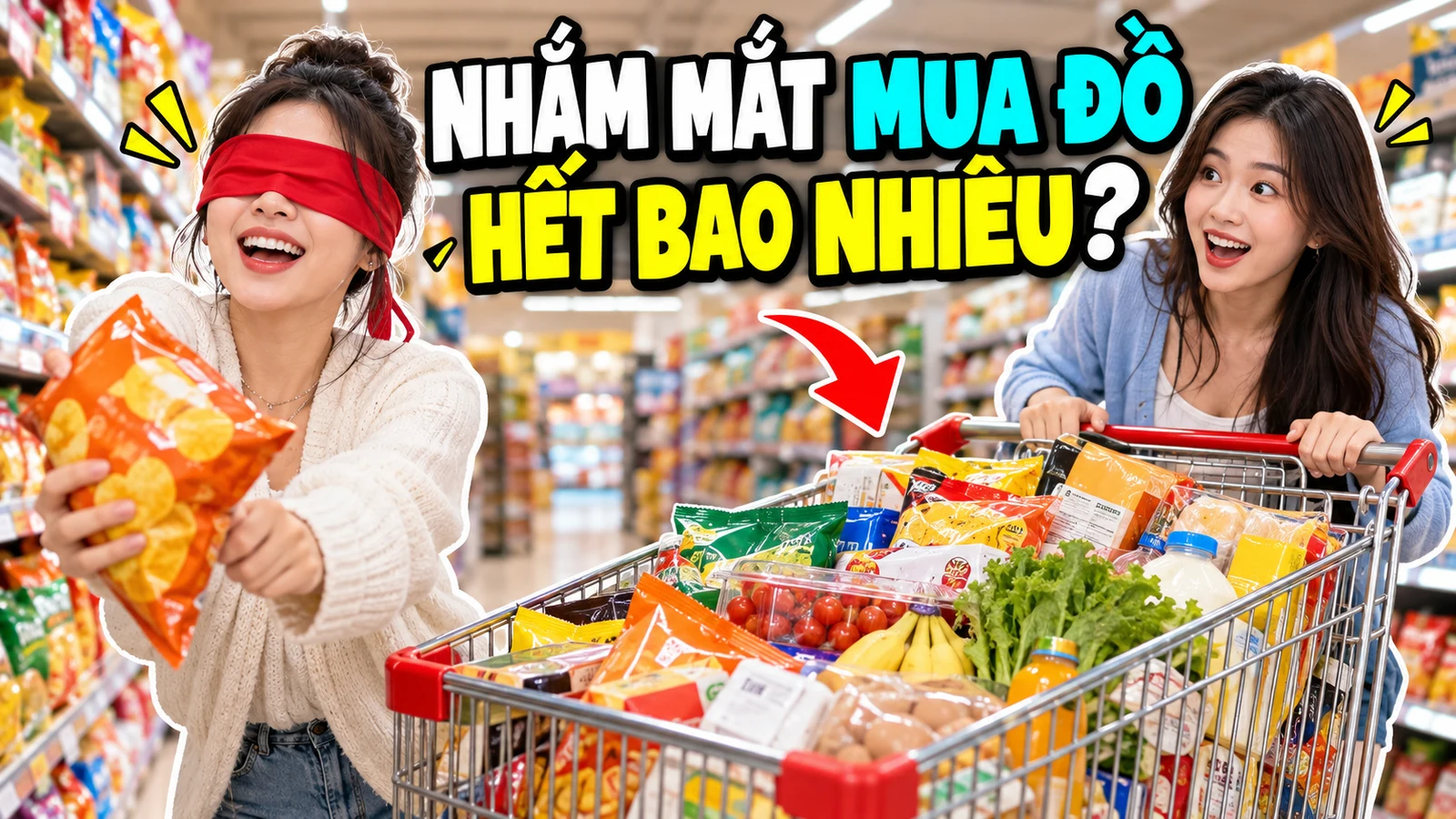 Thử thách / Nhắm mắt mua đồ — mẫu ý tưởng tạo mới bằng AI